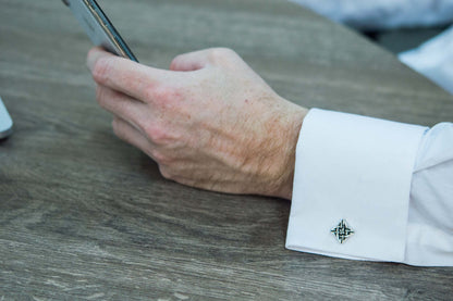 vkngjewelry Cufflinks Handcrafted Norse Pattern v1 Sterling Silver Cufflinks