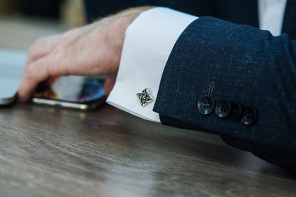 vkngjewelry Cufflinks Handcrafted Norse Pattern v1 Sterling Silver Cufflinks