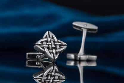 vkngjewelry Cufflinks Handcrafted Norse Pattern v1 Sterling Silver Cufflinks