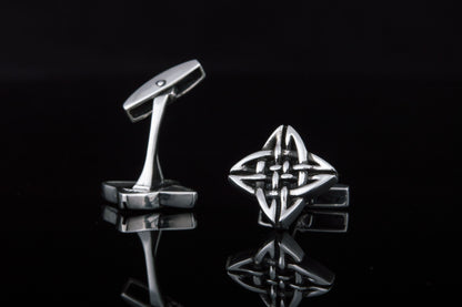 vkngjewelry Cufflinks Handcrafted Norse Pattern v1 Sterling Silver Cufflinks