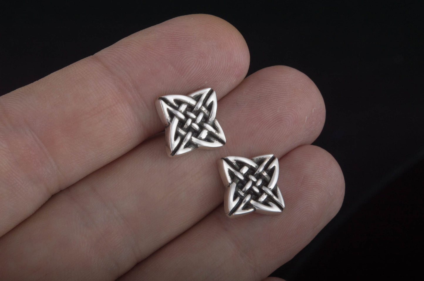 vkngjewelry Cufflinks Handcrafted Norse Pattern v1 Sterling Silver Cufflinks
