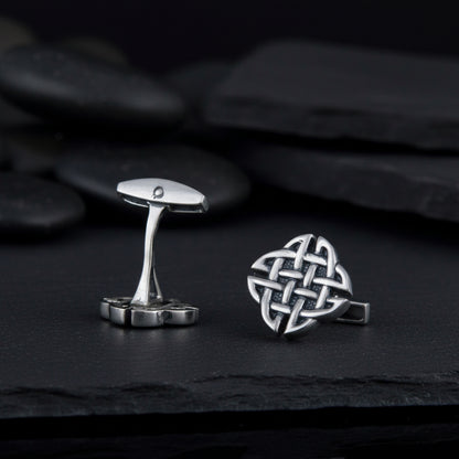 vkngjewelry Cufflinks Handcrafted Norse Pattern v2 Sterling Silver Cufflinks