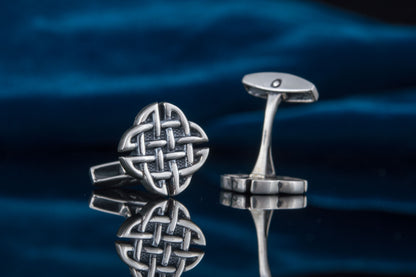 vkngjewelry Cufflinks Handcrafted Norse Pattern v2 Sterling Silver Cufflinks