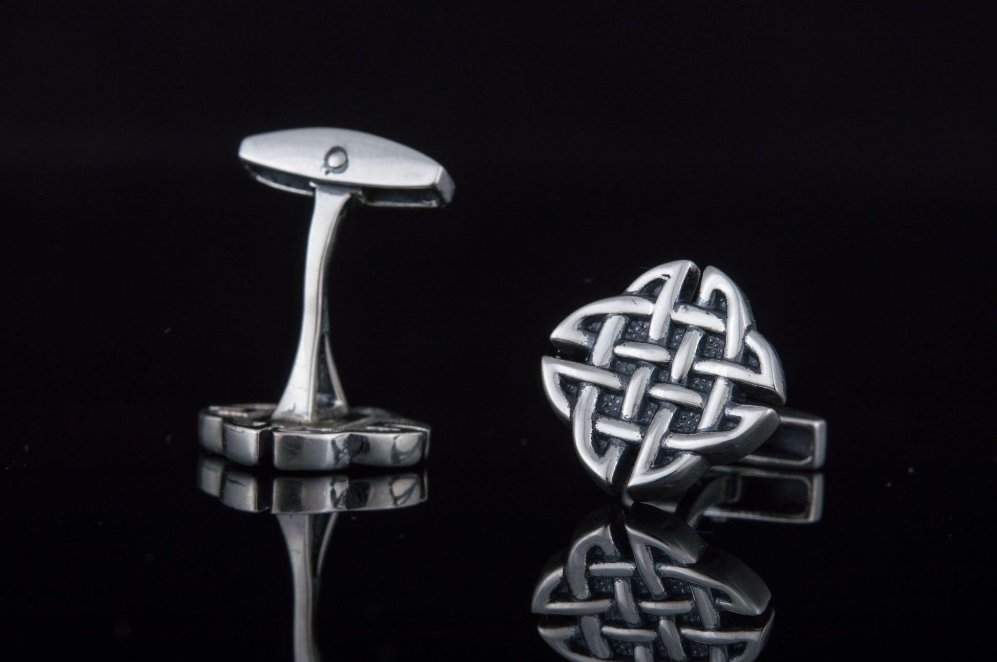 vkngjewelry Cufflinks Handcrafted Norse Pattern v2 Sterling Silver Cufflinks