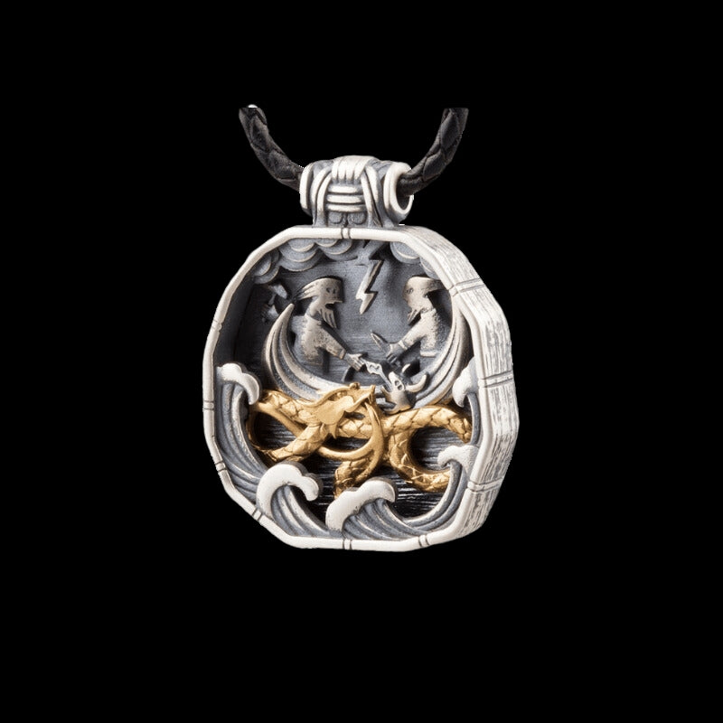vkngjewelry Pendant Norse Thor's Encounter Jormungandr Sterling Silver Pendant