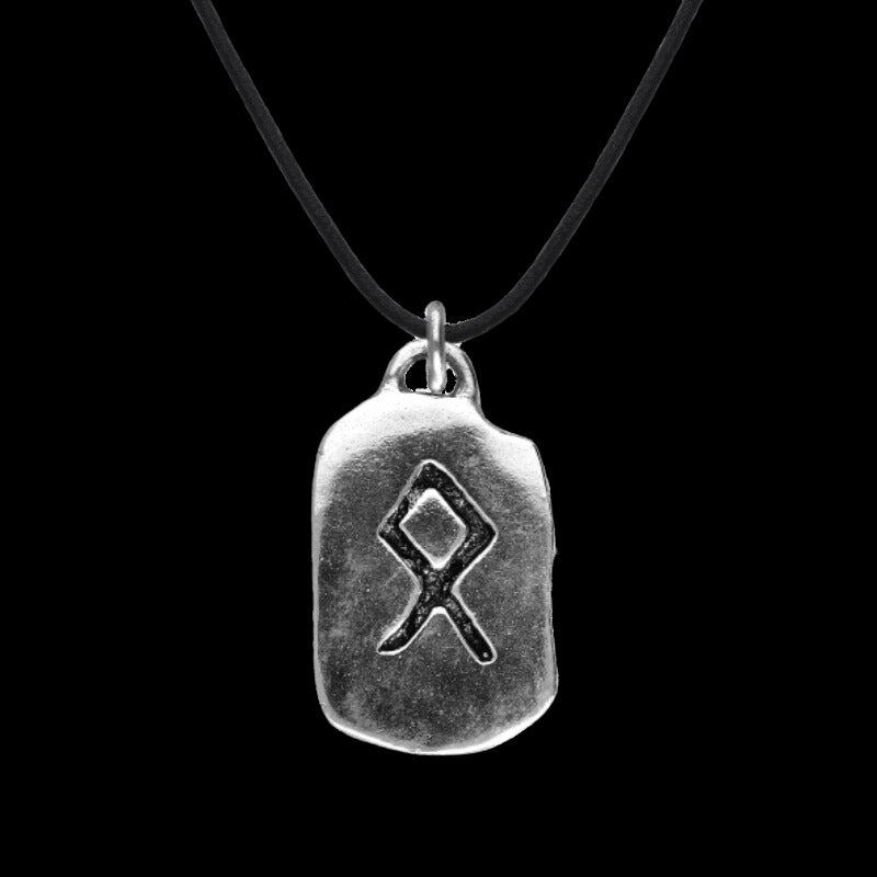 vkngjewelry Pendant Odal Rune Stone Sterling Silver Pendant