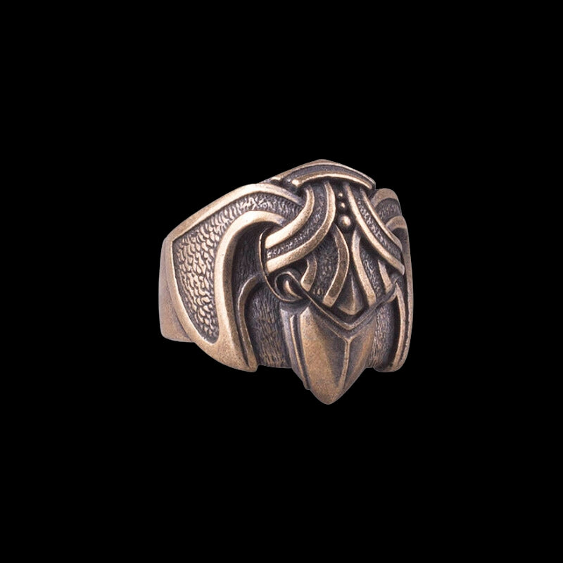 vkngjewelry Bagues Handcrafted Odin's Crow Bronze Nordic Ring