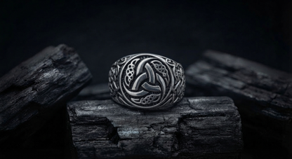 vkngjewelry Ring Handcrafted Odin’s Horns Mammen Style Sterling Silver Ring