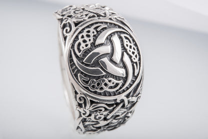 vkngjewelry Ring Handcrafted Odin’s Horns Mammen Style Sterling Silver Ring
