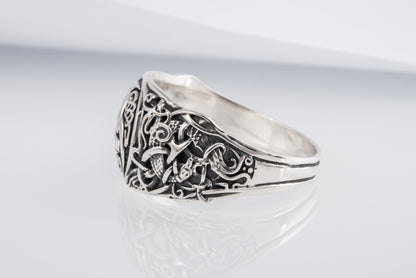 vkngjewelry Ring Handcrafted Odin’s Horns Mammen Style Sterling Silver Ring