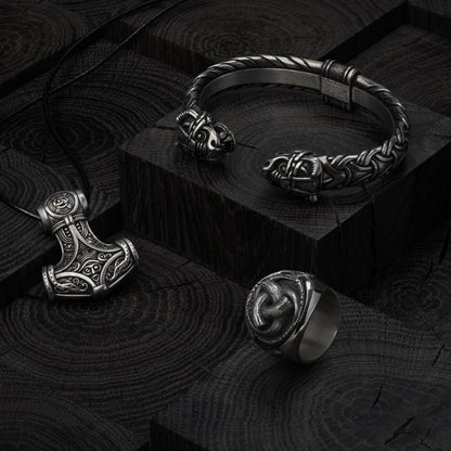 vkngjewelry Bagues Odin's Horns Silver Ring