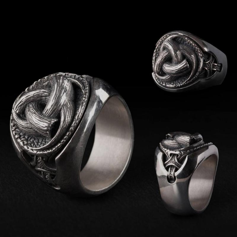 vkngjewelry Bagues Odin's Horns Silver Ring