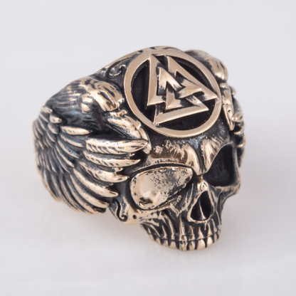 vkngjewelry Bagues Odin with Valknut Symbol Bronze Ring