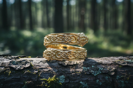 vkngjewelry Ring Handcrafted Ouroboros Ornament Norse Gold Ring