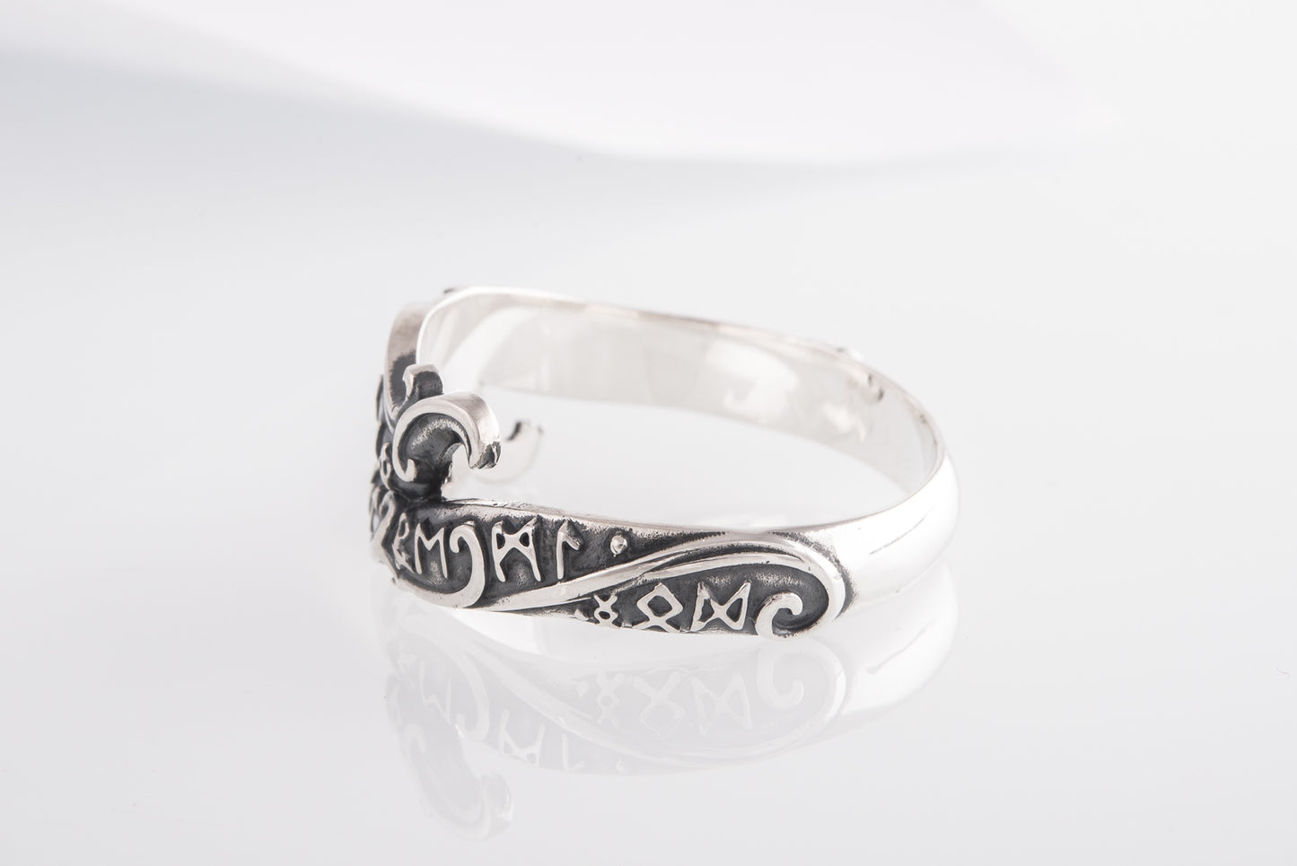 vkngjewelry Ring Handcrafted Ouroboros Runes Symbol Sterling Silver Ring