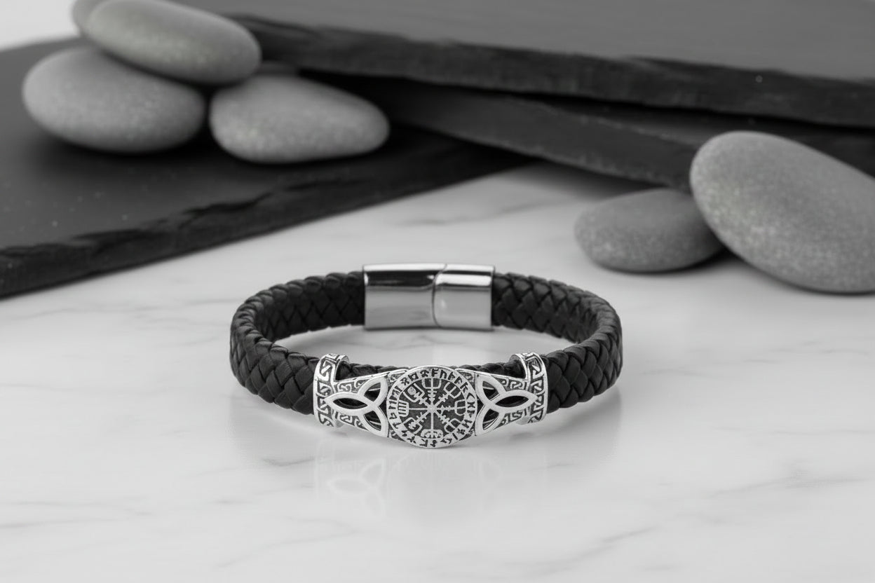 vkngjewelry Arm Ring Path of the North Leather Bracelet
