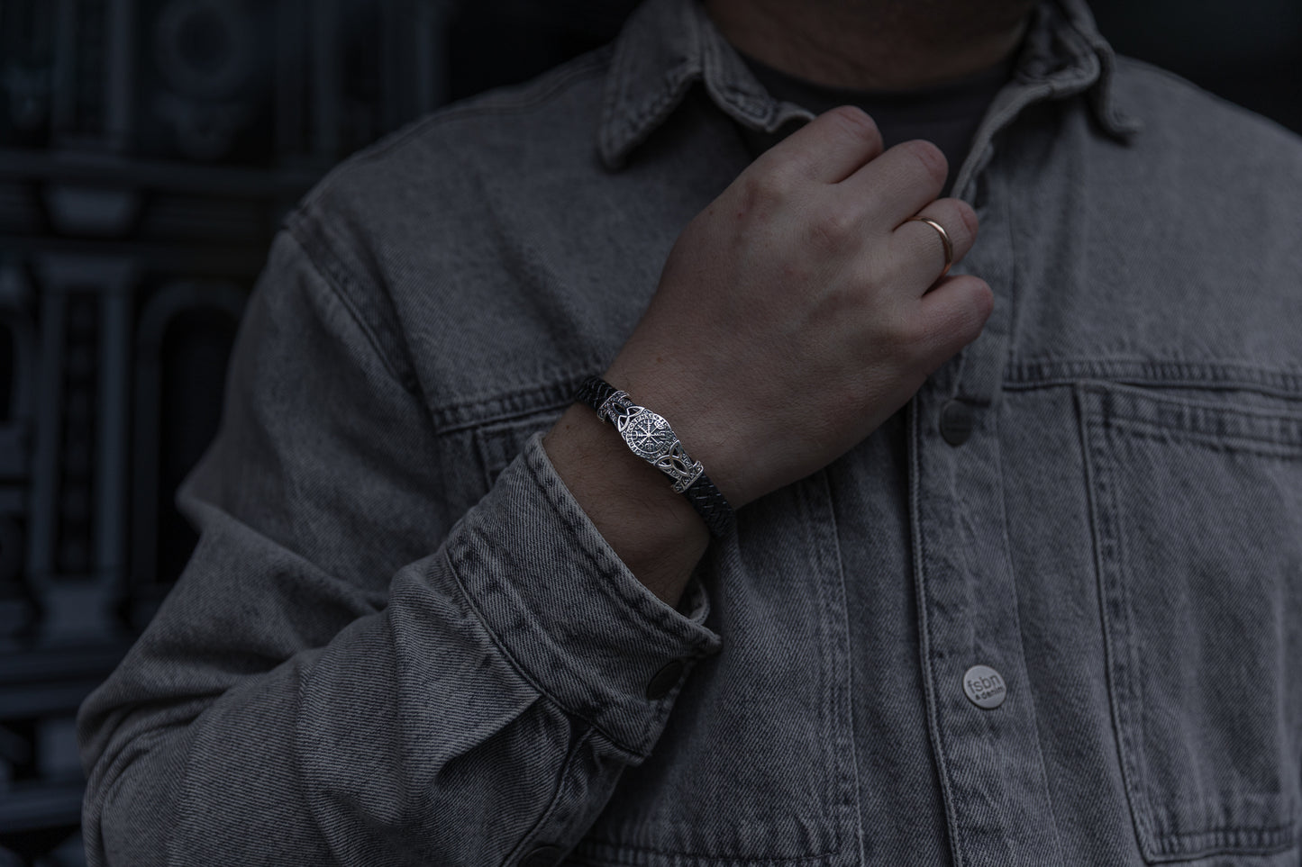 vkngjewelry Arm Ring Path of the North Leather Bracelet