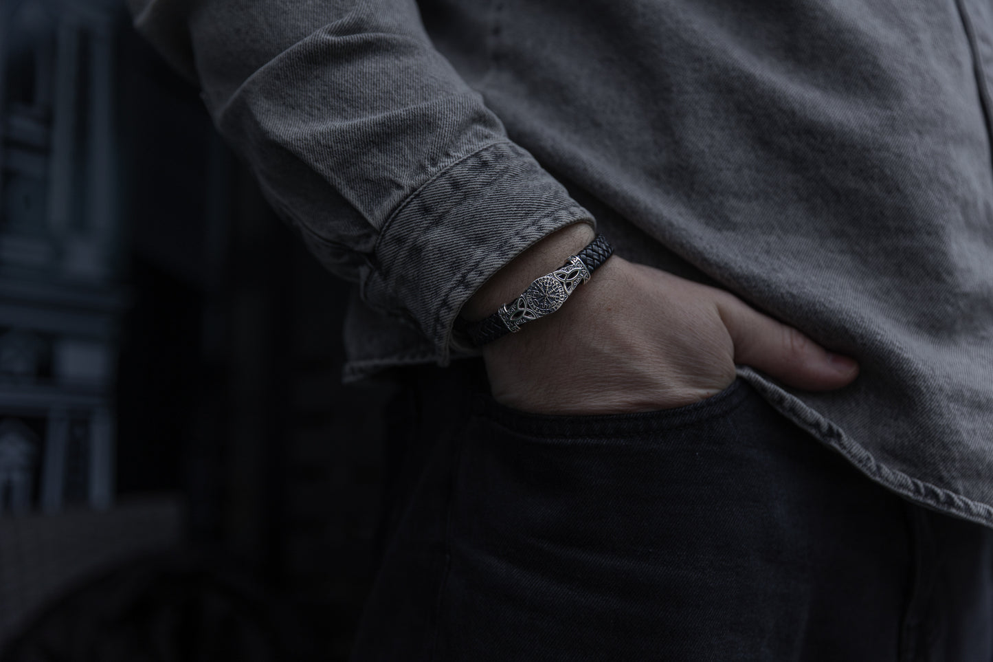vkngjewelry Arm Ring Path of the North Leather Bracelet