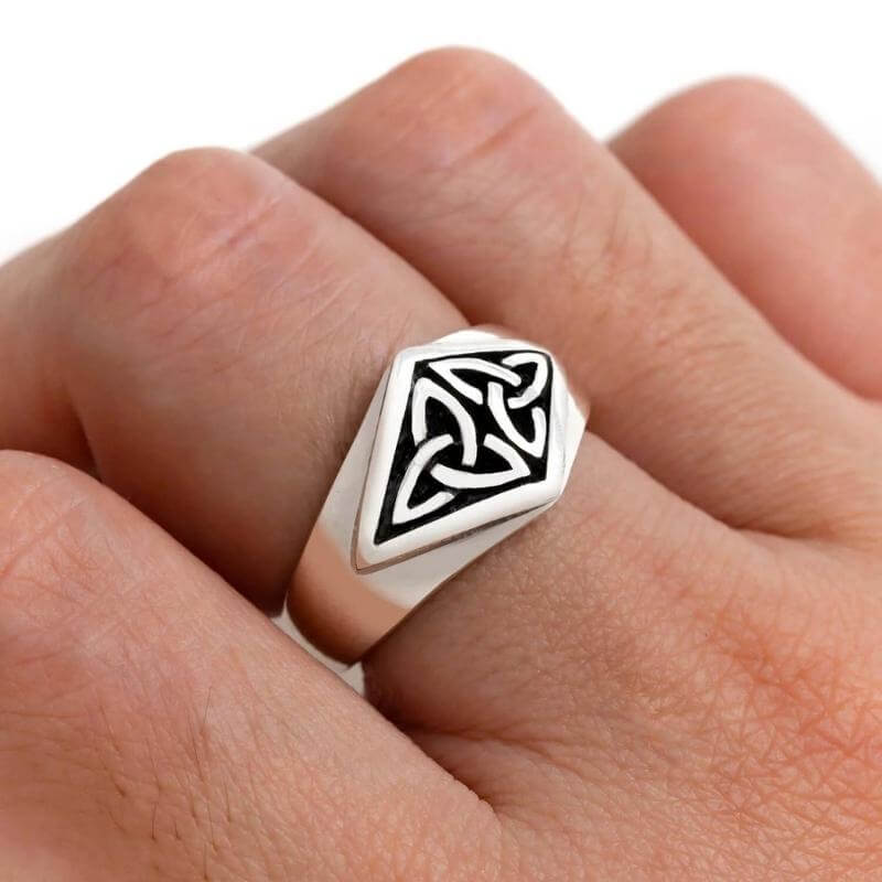 vkngjewelry Bagues 925 Sterling Silver Celtic Triquetra Ring