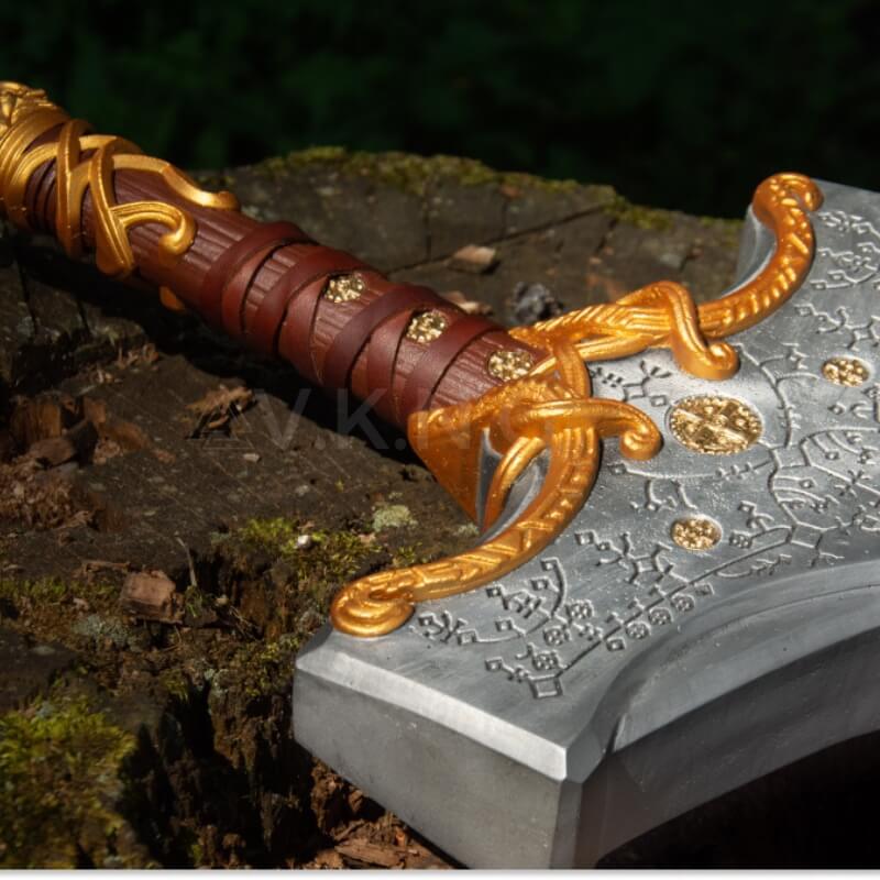 vkngjewelry marteau Mjolnir (Thor hammer) from God of War: Ragnarok Gold version