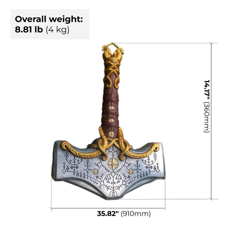 vkngjewelry marteau Mjolnir (Thor hammer) from God of War: Ragnarok Gold version