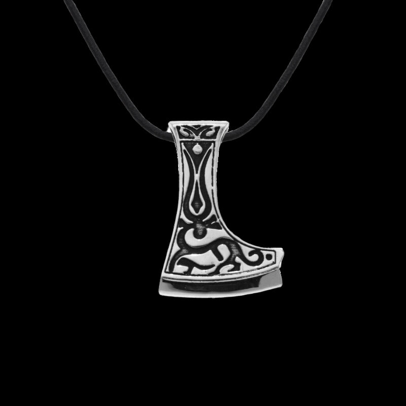 vkngjewelry Pendant Handcrafted Perun's Axe Deer Ornament Sterling Silver Pendant