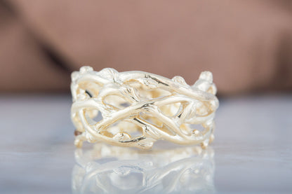 vkngjewelry Ring Handcrafted Plexus Branches Gold Ring