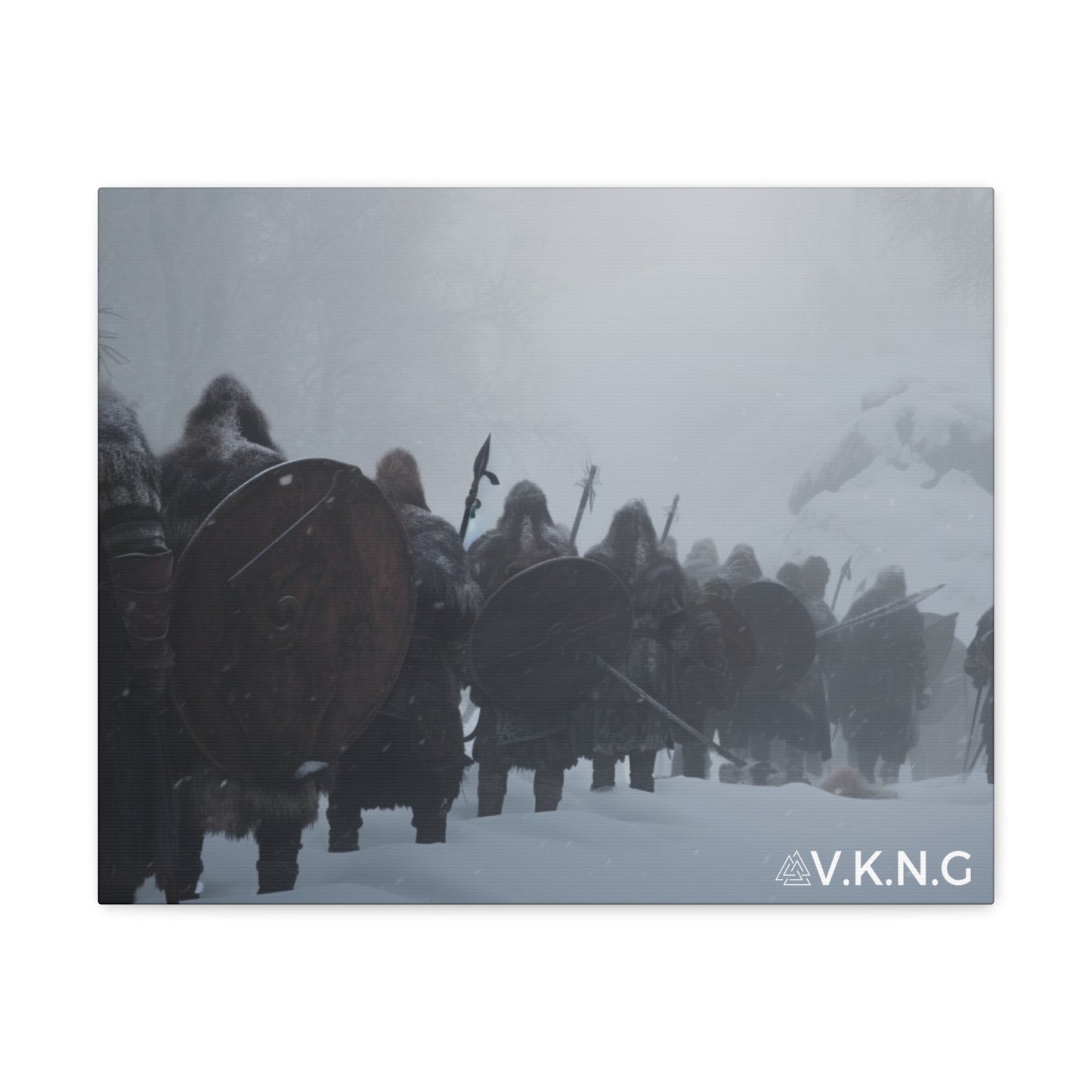 Printify Canvas Canva 16:9 A group of viking in snow v3
