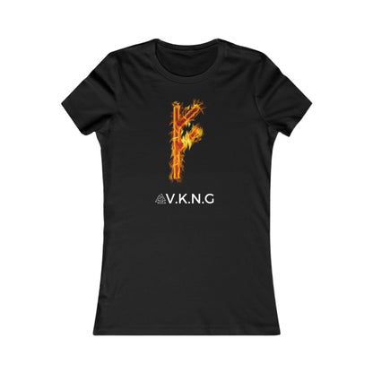 Printify T-Shirt Fehu Flaming Rune V.K.N.G™ T-shirt Girly Cut