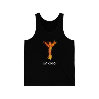 Printify Tank Top Algiz Flaming Rune V.K.N.G™ Tank top