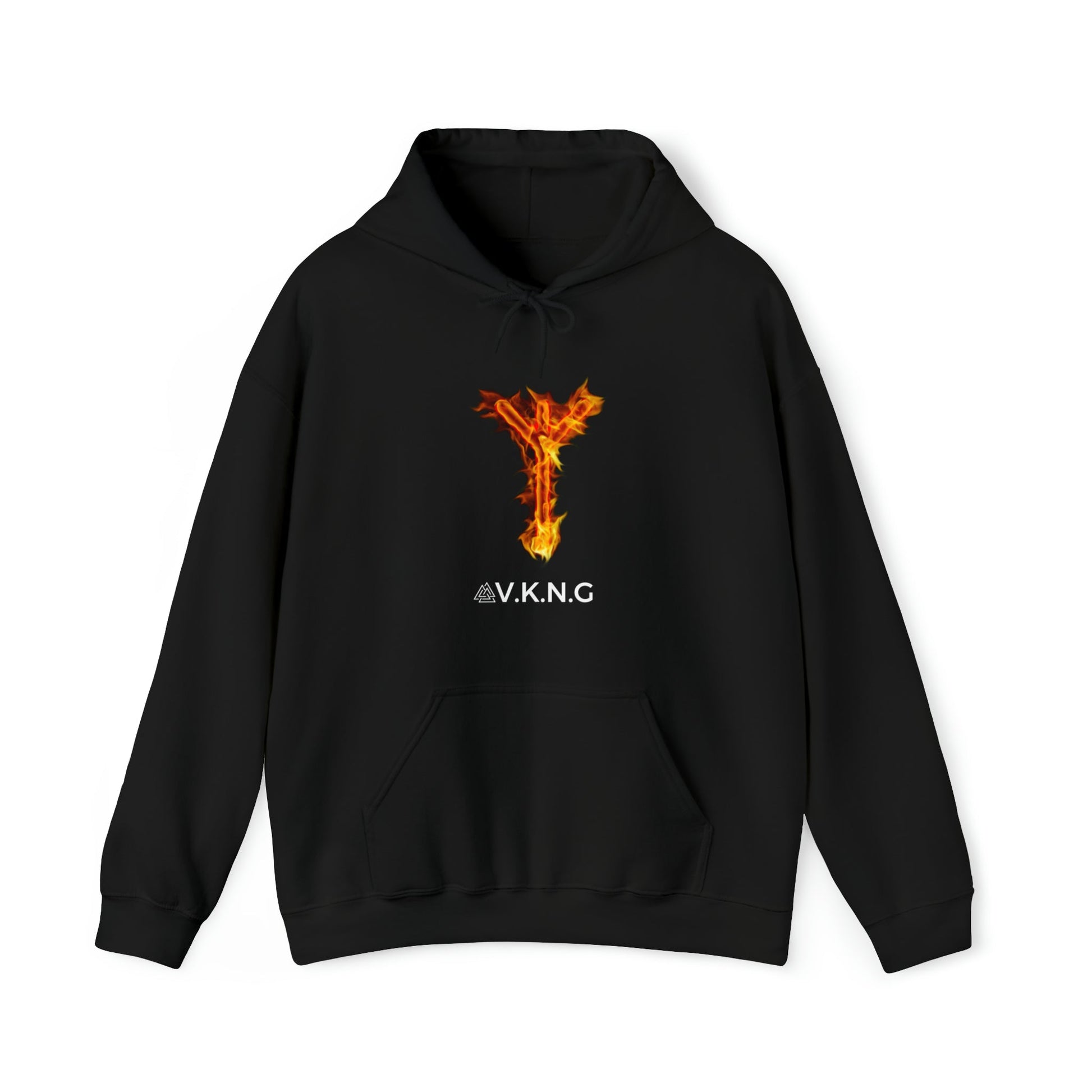 Printify Hoodie Algiz Flaming Rune V.K.N.G™ Hoodie