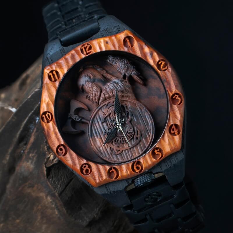 vkngjewelry Watches Warrior Viking Wooden Watch