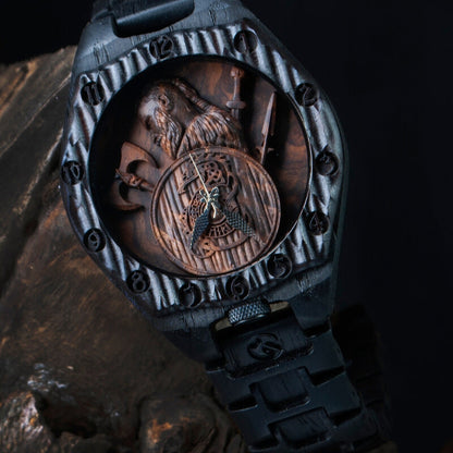 vkngjewelry Watches Warrior Viking Wooden Watch