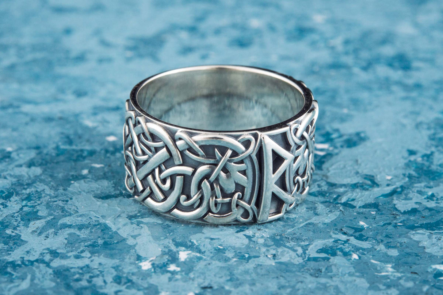 vkngjewelry Ring Handcrafted Raido Rune Scandinavian Ornament Sterling Silver Ring