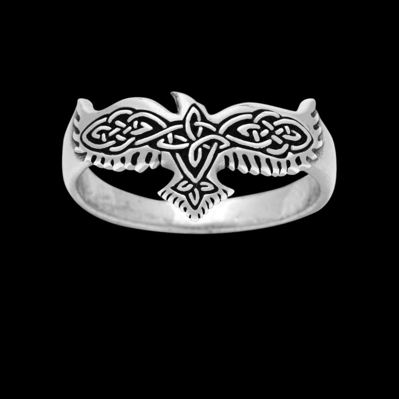 vkngjewelry Bagues Raven Celtic Knotwork Silver Sterling Ring