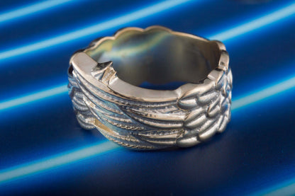 vkngjewelry Ring Handcrafted Raven Feathers Norse Gold Ring