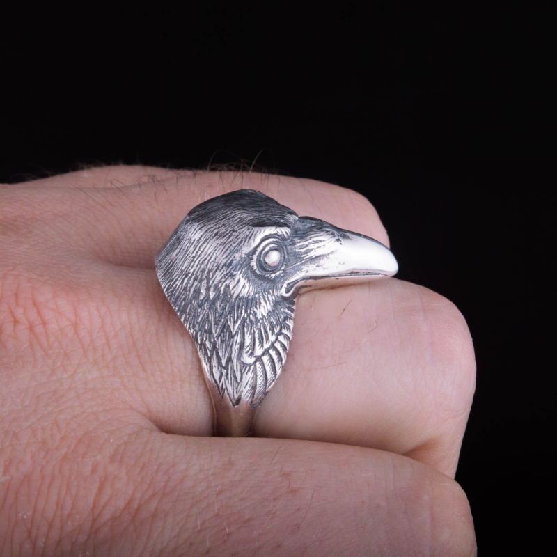 vkngjewelry Bagues Raven Natural Sterling Silver Ring