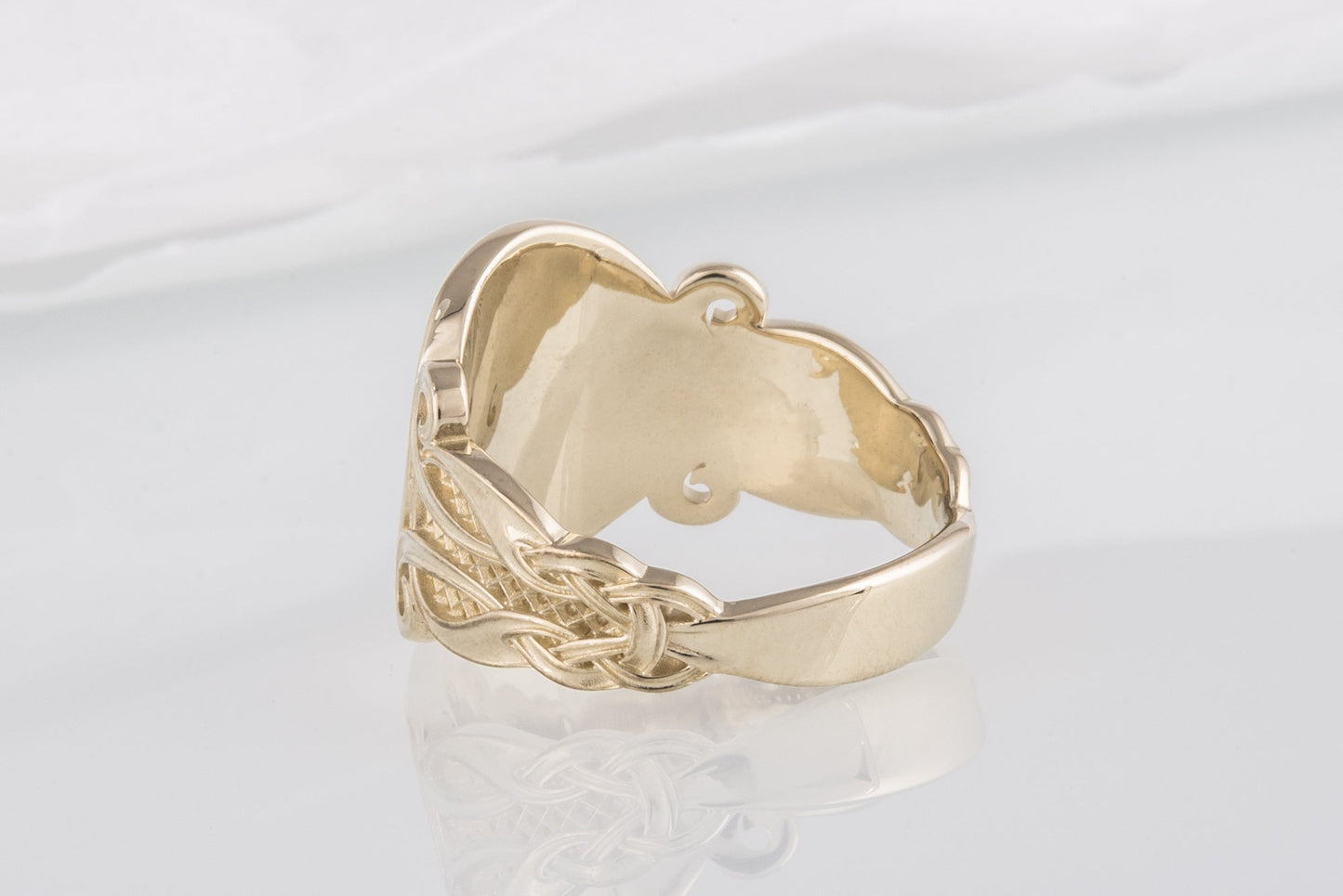 vkngjewelry Ring Handcrafted Raven Ornament Norse Gold Ring