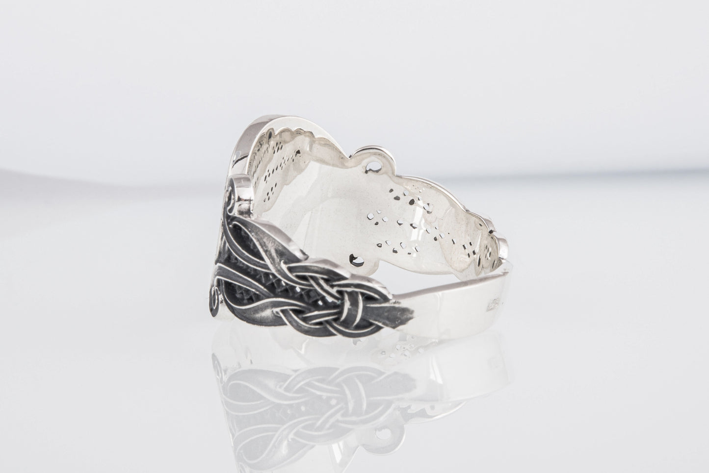 vkngjewelry Ring Handcrafted  Raven Ornament Norse Sterling Silver Ring