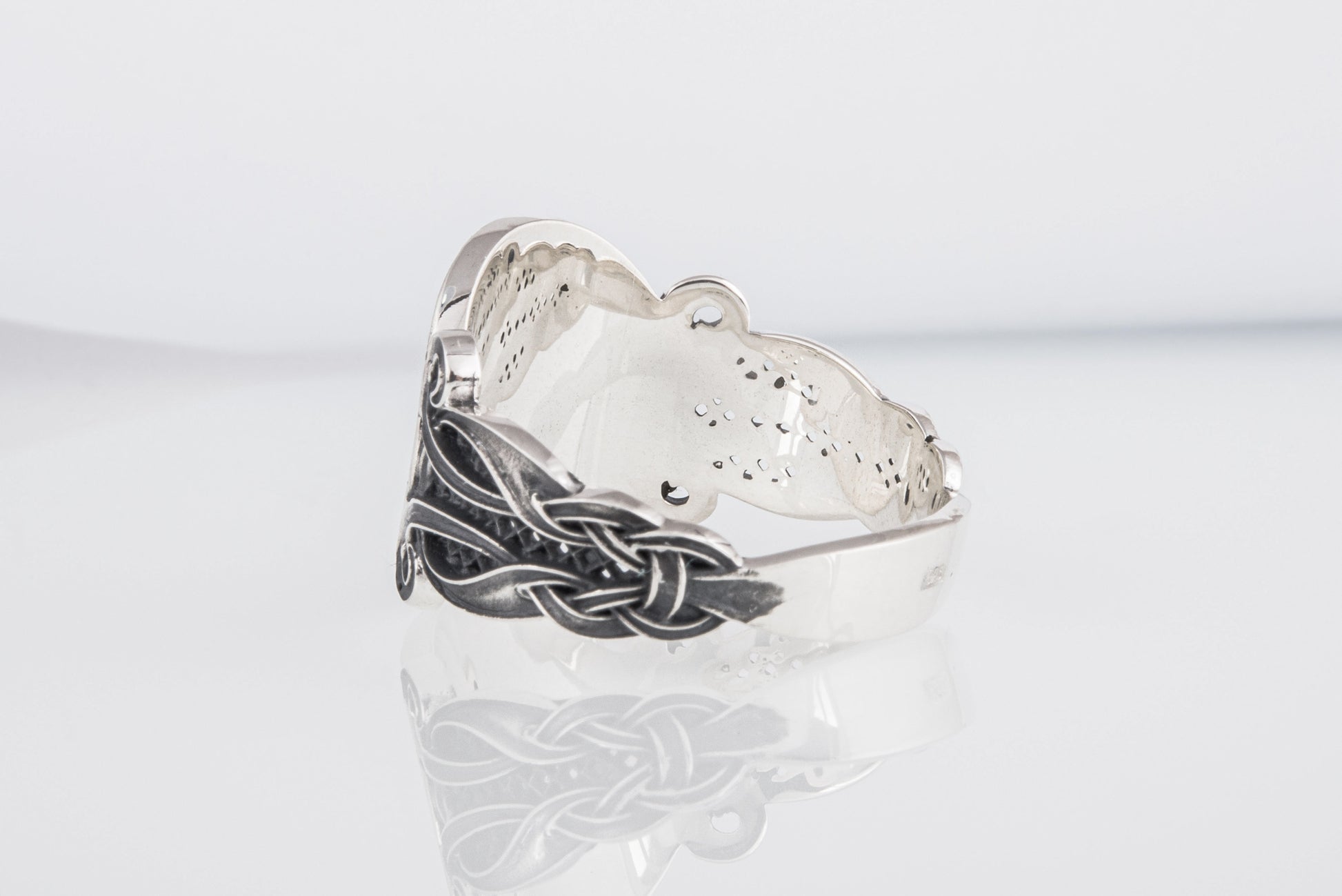 vkngjewelry Ring Handcrafted  Raven Ornament Norse Sterling Silver Ring