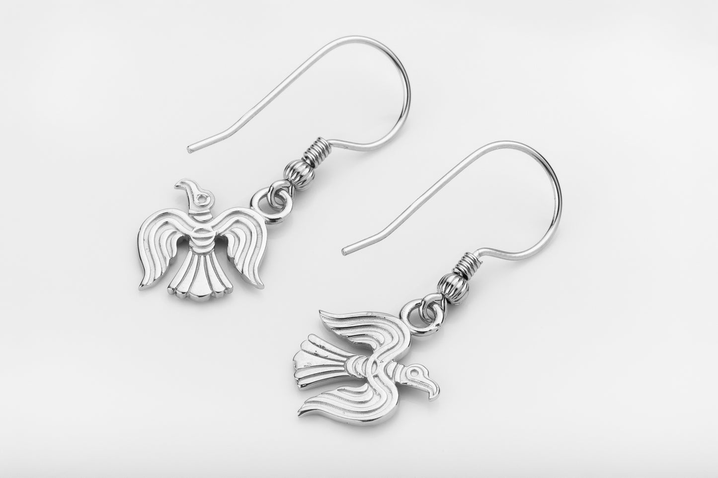 vkngjewelry Earrings Raven Totem Earrings, Viking Bird Silver Jewelry