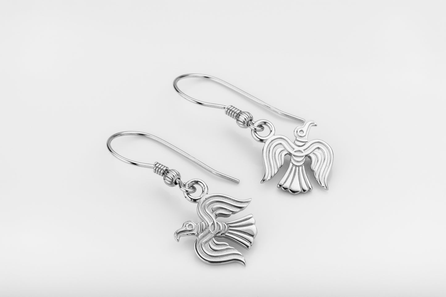 vkngjewelry Earrings Raven Totem Earrings, Viking Bird Silver Jewelry