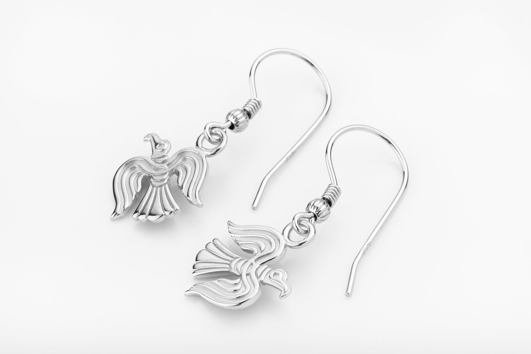 vkngjewelry Earrings Raven Totem Earrings, Viking Bird Silver Jewelry