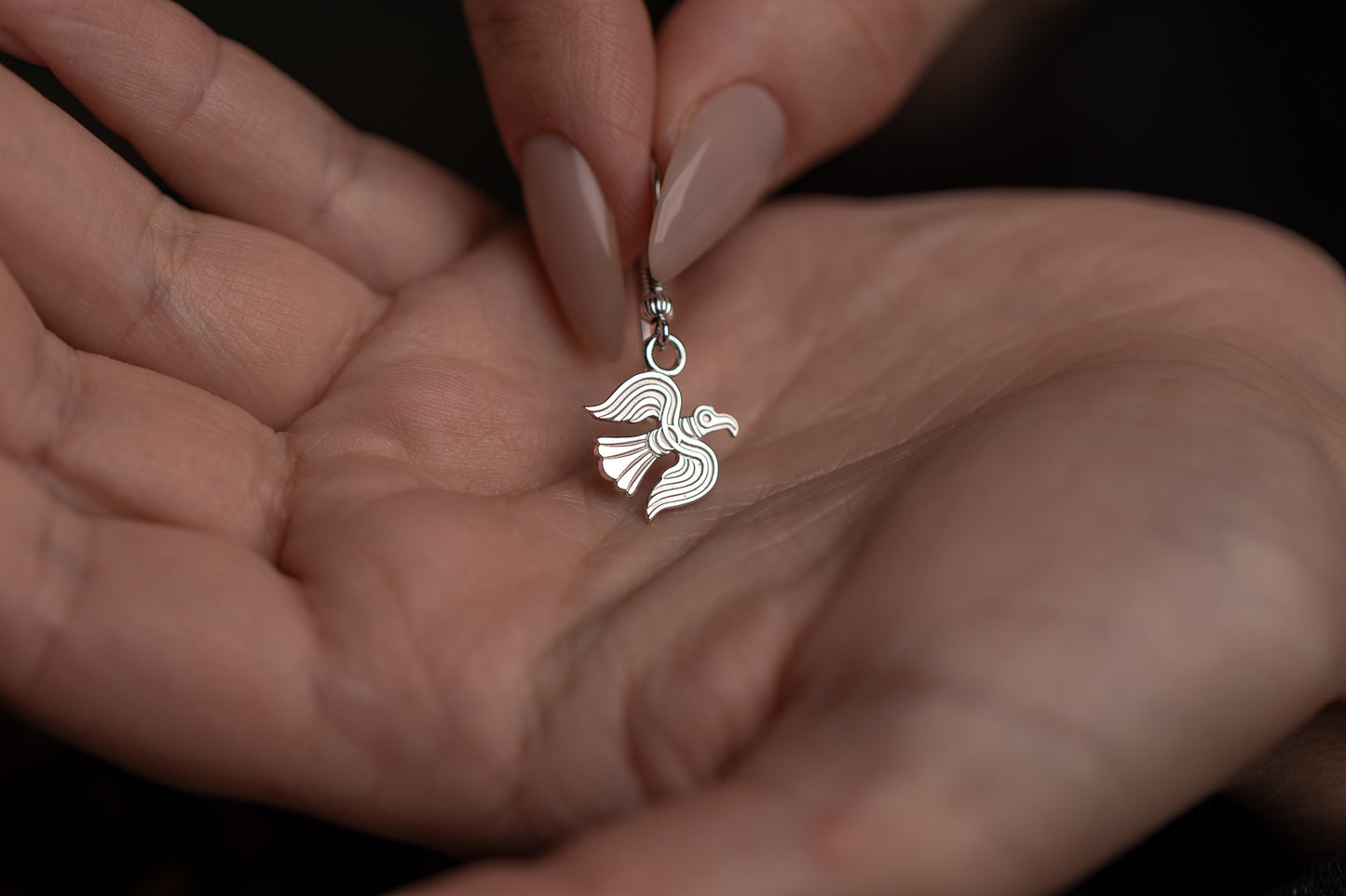 vkngjewelry Earrings Raven Totem Earrings, Viking Bird Silver Jewelry