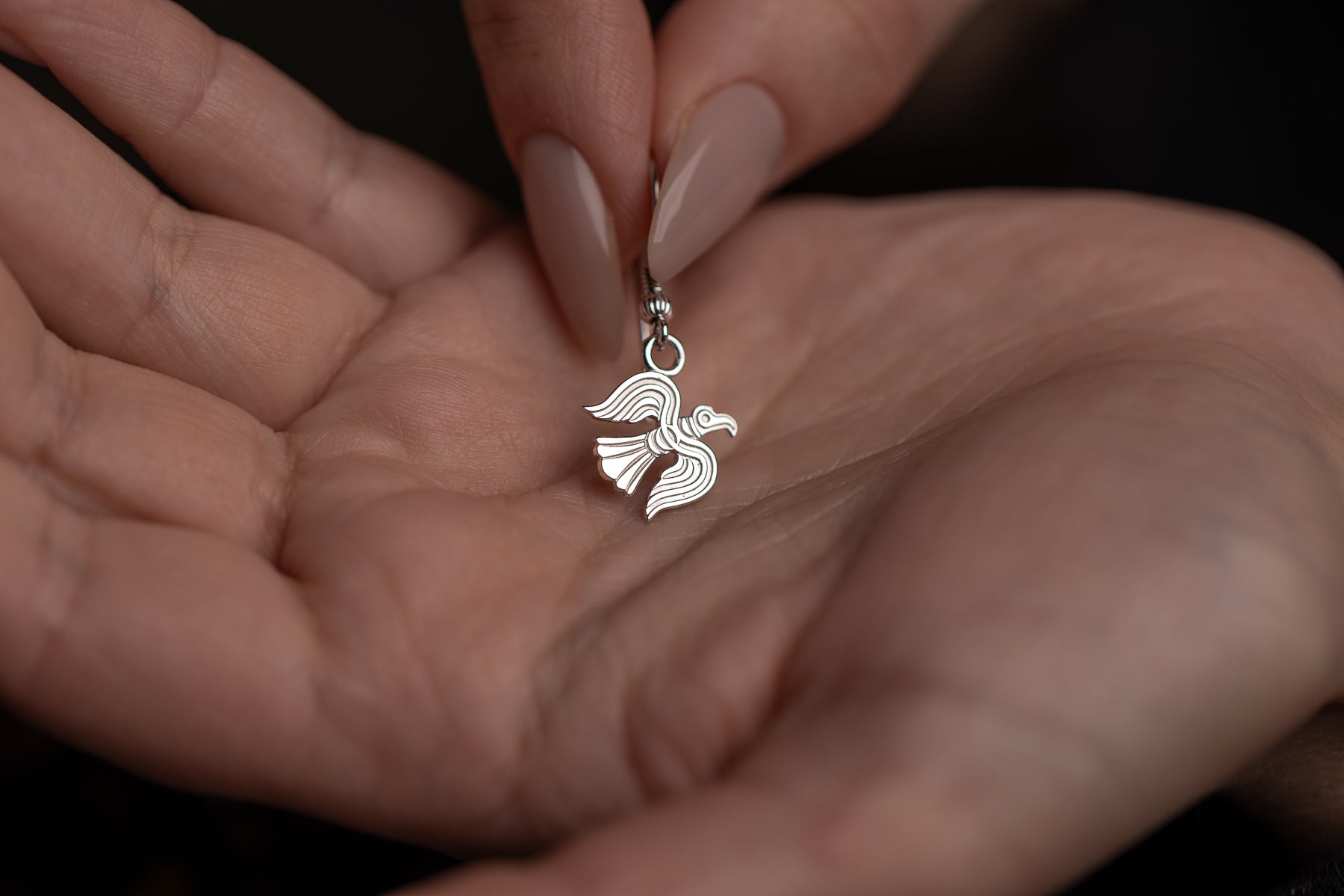 vkngjewelry Earrings Raven Totem Earrings, Viking Bird Silver Jewelry