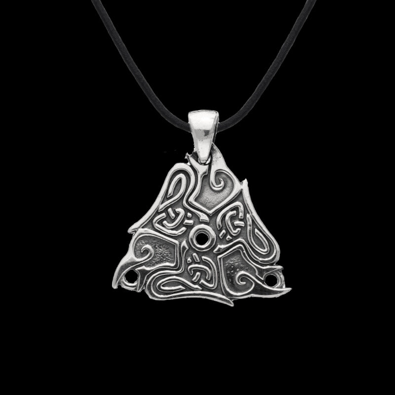 vkngjewelry Pendant Handcrafted Raven Wheel Ornament Sterling Silver Pendant