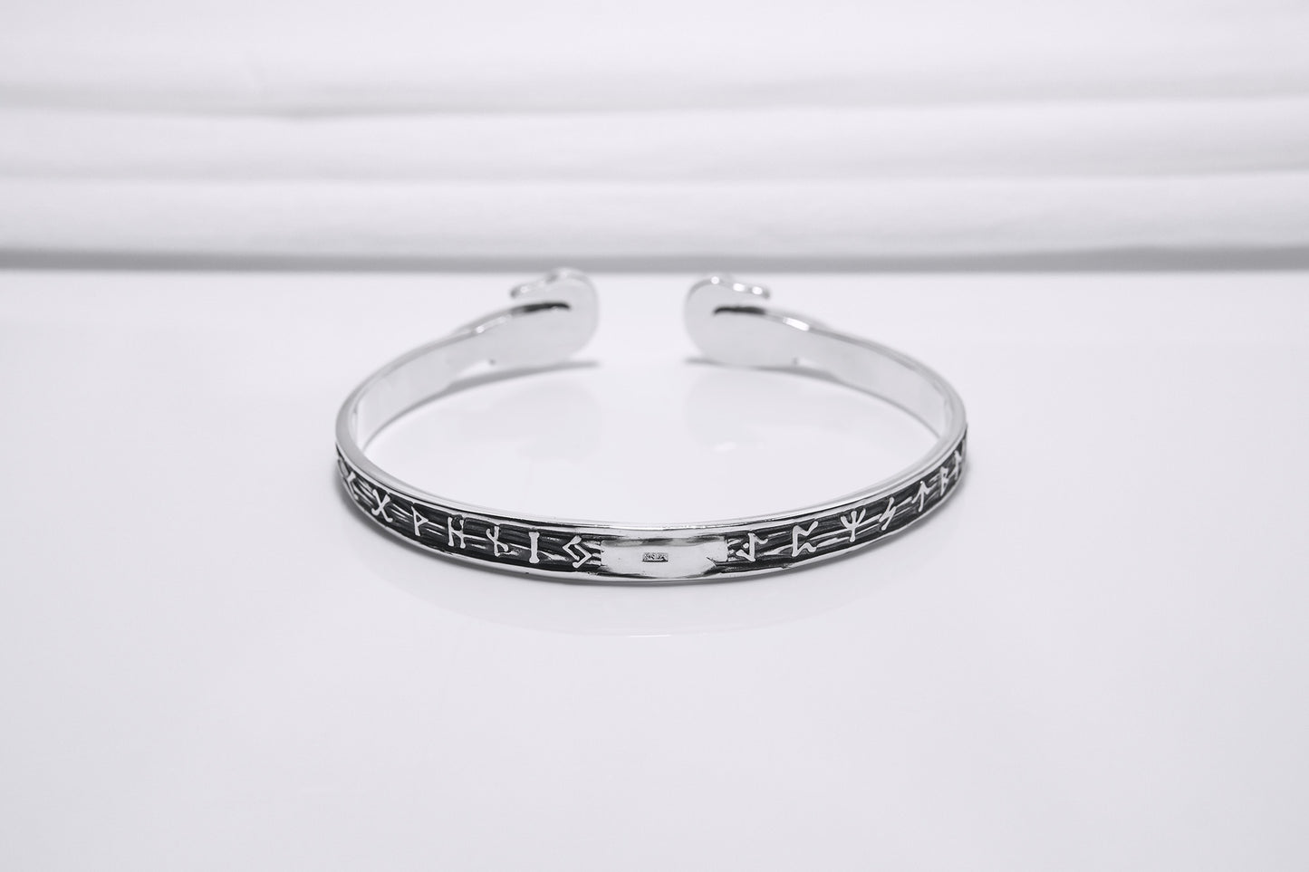 vkngjewelry Bracelet Handcrafted Ravens and Elder Futhark runes Arm Ring