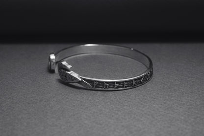 vkngjewelry Bracelet Handcrafted Ravens and Elder Futhark runes Arm Ring