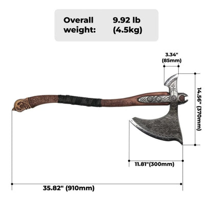 vkngjewelry hache Handforged Real Leviathan axe with Glow-in-the-Dar Runes