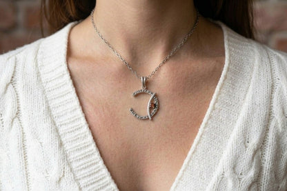 vkngjewelry Pendant Rune Moon Silver Pendant Handmade Viking Crescent